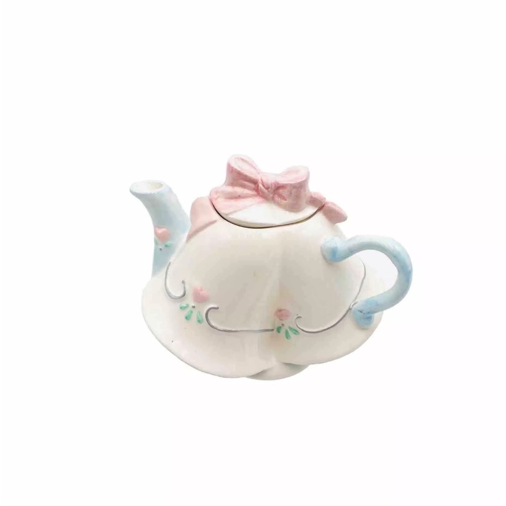 VTG Ceramic Mini Collectible Teapot June "Wedded Bliss" W/ Original Box